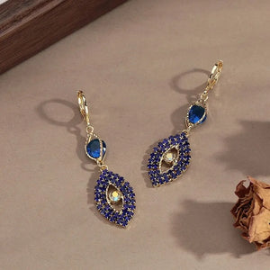 14k Gold Plated Demon Eye Pendant Earrings - High Quality Women's Jewelry
