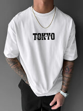 Load image into Gallery viewer, Men's short-sleeved t-shirt, printed with racing cars English graphics loose fit fashionable casual round neck top spring summer