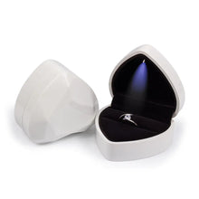 Load image into Gallery viewer, 1 Pcs LED Jewelry Ring Box Luxury Velvet Rubber Necklace Pendant Gifts Display With Light For Proposal Engagement Wedding Case