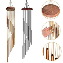 Load image into Gallery viewer, 12-Tube Aluminum Alloy Wind Chimes with Hook - Gold/Silver Bells - Home &amp; Outdoor Decor