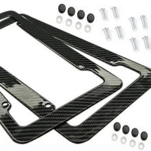 Load image into Gallery viewer, NEW Universal 30*15CM 1/2pcs License Plate Frame Carbon pattern Plastic License Plate Frame Bracket with Standard Screw Kits