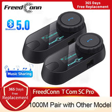Load image into Gallery viewer, Freedconn T Com SC Bluetooth Motorcycle Intercom Helmet Headset Wireless Communication Interphone BT 5.0 Music Share 6Riders FM