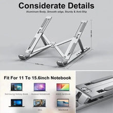 Load image into Gallery viewer, Aluminum Laptop Stand - Ergonomic, Portable, Foldable