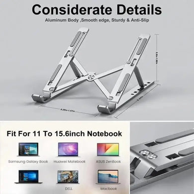 Aluminum Laptop Stand - Ergonomic, Portable, Foldable