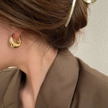 Load image into Gallery viewer, Stainless Steel Smooth Metal Chunky Hoop Earrings For Women Girls Fashion Round Circle Hoops Statement Earrings Punk Jewelry