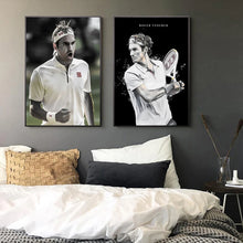 Load image into Gallery viewer, Modern Tennis Wall Art - Rafael Nadal &amp; Roger Federer - Oil on Canvas Posters &amp; Prints