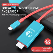 Load image into Gallery viewer, Type C to HDMI Cable for Nintendo Switch 4K 1080P PD Charging Laptop Tablet Mobile