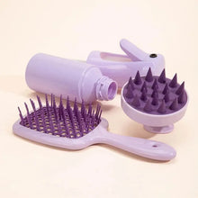 Load image into Gallery viewer, Hollow Comb Set with Spray Bottle - Hair Care Silicone Brush Scalp Massage