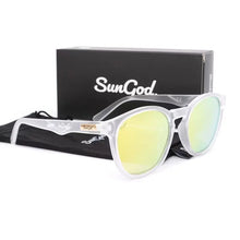 Load image into Gallery viewer, SUNGOD MIRAS Blue Mirror Sunglasses Men's Polarized Lens Glasses Retro Fashion Square Men's Sunglasses Sport SO1: with box