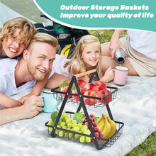 Load image into Gallery viewer, 2-Tier Fruit Basket ,Fruit Bowl Holder Bread Basket Vegetable Rack, Detachable Fruit Holder for Fruit, Vegetables, Snacks