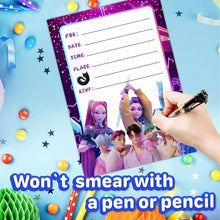 Load image into Gallery viewer, 12pcs KPop Demon Hunters Party Invitation Card Anime Kids Birthday Greeting Card Single-Page Invitation Card Party Decoration