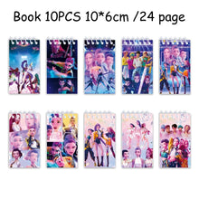 Load image into Gallery viewer, 10PCS Kpop Demon Hunters Notebook Huntrix Rumi Mira Zoey Binder Anime Pattern Stationery Supplies Back To School Gifts 10*6cm