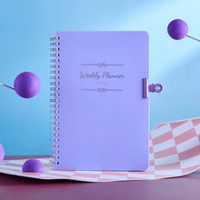 Load image into Gallery viewer, 52 Weeks Weekly Planner Notebook A5 Undated Spiral Agenda Daily Student Schedules Journal Stationery Office School Supplies