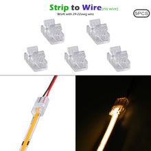 Load image into Gallery viewer, 8mm 10mm 2pin COB LED Strip Connector Tape Lights L Shape LED Corner Connectors for SMD COB 5050 2835 Strip Light Fixed Clamps