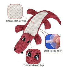 Load image into Gallery viewer, Interactive Alligator Dog Chew Toy - Cartoon Plush, Squeaky, Teeth Grinding Training Aid