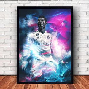 CR7 Cristiano Ronaldo Canvas Art – Portugal Football Star Motivational Quote Decor