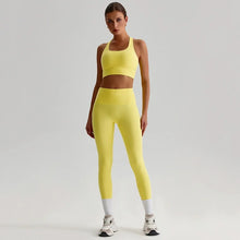 Load image into Gallery viewer, Naked Feel Yoga Set Women Fitness Sportswear 2 Piece Strappy Sports Bra High Waist Gym Leggings Workout Outfit Active Wear