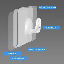 Load image into Gallery viewer, 5/10/20Pcs Self-adhesive Hook Transparent Door Wall Hook Child Heavy Load Rack Kitchen Bathroom Towel Key Rack Sticky Hook