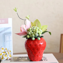 Load image into Gallery viewer, Strawberry vase, ceramic fruit shaped vase, home decoration, New Year decoration vase