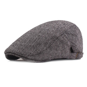 Men's Vintage Herringbone Newsboy Cap Autumn Spring Casual Gatsby Beret