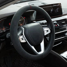 Load image into Gallery viewer, Car Steering Wheel Covers Cowhide Suede Steering Wheel Cover Wrap Universal 37-38cm Breathable Steering Covers Car Accessories