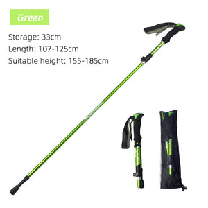 5-Section Outdoor Folding Trekking Pole – Portable Hiking Walking Stick for Travel