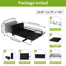 Load image into Gallery viewer, Dish Drainer Rack - Extendable Dish Drainer, Multifunctional Anti-Rust Dish Rack for Kitchen Counter, with Cutlery &amp; Cup Holders