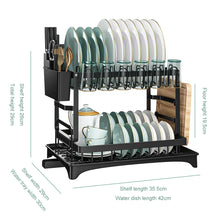 Load image into Gallery viewer, Drainer rack kitchen sink Kitchen Adjustable Plates Organizer Dish Bowl Drainer Storage Rack Cutlery Storage Holder