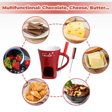 Load image into Gallery viewer, 130ml Chocolate Fondue Cup European Candle Cup Ceramic Mug Heating Food Cheese Creative Coffee Mug With Fork Christmas Party
