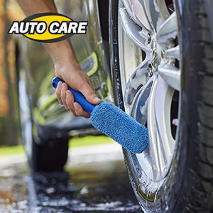 2-Piece Car Wash Brush Microfiber Tire Scrubber Wheel Trunk Dust Remover Clean Tool