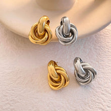 Load image into Gallery viewer, Stainless Steel Knot Hoop Earrings for Women Girls Trendy Irregular Lines Stud Earrings Special Design Fashion Jewelry Gifts