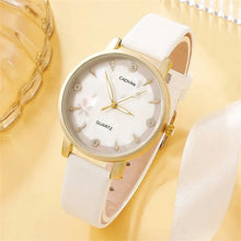 Load image into Gallery viewer, Women&#39;s Luxury Leather Bracelet Quartz Watch Sports Dress White Dial Wristwatch