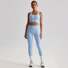 Load image into Gallery viewer, Naked Feel Yoga Set Women Fitness Sportswear 2 Piece Strappy Sports Bra High Waist Gym Leggings Workout Outfit Active Wear