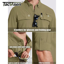 Load image into Gallery viewer, TACVASEN Men&#39;s UPF 50+ Sun Protection Fishing Shirt - Quick Dry, Long Sleeve, Breathable