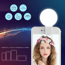 Load image into Gallery viewer, Mobile Phone LED Selfie Ring Light Portable Mini Durable Practical Three Stop Dimming Circle Photography Clip Fill Light