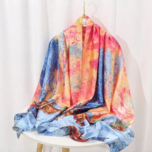 Load image into Gallery viewer, Summer Silk Printed Shawl: Women&#39;s Sun Protection Pashmina Scarf