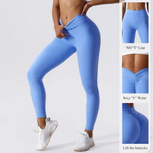 Load image into Gallery viewer, Women Fitness Leggings Workout Gym Running Scrunch Leggings Sexy Back V High Waist Trousers Jogging Active Wear Tight Pants