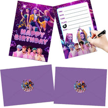 Load image into Gallery viewer, 12pcs KPop Demon Hunters Party Invitation Card Anime Kids Birthday Greeting Card Single-Page Invitation Card Party Decoration