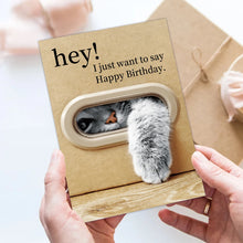 Load image into Gallery viewer, 1pc Cute Cat Birthday Card, Playful Kitty Paw Design,Happy Birthday Card with Envelope, Best Gift for Cat Lover, Family, Friends