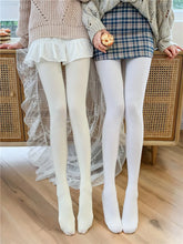 Load image into Gallery viewer, Fall Winter Adult Pantyhose Milk White Silk Socks for Girls Lolita Velvet Thin Bottom Jumpsuit Socks Women