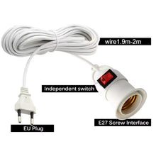 Load image into Gallery viewer, E27 Hanging Indoor Plants Light Holder Garden Lampholder With  Cable EU Plug with On/Off Switch Lamp Holder for Desk Light