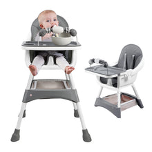 Load image into Gallery viewer, Baby High Chair, Portable Baby Dining Chairs Eat &amp; Play Convertible High Chair with Double-Layer Dinner Plate and Toy Rack