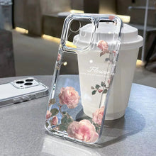 Load image into Gallery viewer, Flower Phone Case For iPhone 16 13 15 11 12 14 17 Pro Max Air 16E XS XR 7 8 SE Shockproof Transparent Cover Silicone Soft Fundas