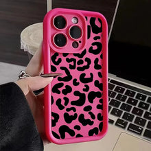 Load image into Gallery viewer, Black Leopard Print Pattern Silicone Phone Case For iPhone 17 11 12 13 14 15 16 Pro Max 16E X XS XR 7 8 Plus 16 Shockproof Cover