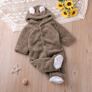 Cute Humor Bear Autumn Cartoon Baby Rompers - Winter Style Toddler Jumpsuits