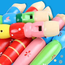 Load image into Gallery viewer, Colorful Wooden Flute Trumpet Buglet - Kids Educational Musical Toy