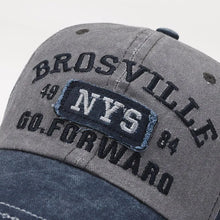 Load image into Gallery viewer, Four Seasons Men Baseball Cap Casual Distressed Washed Cotton Letter Embroidered Cap Bent Brim Dome Casual Sun Protection Hat