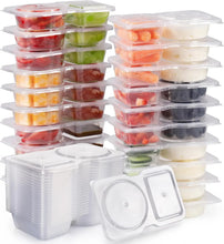 Load image into Gallery viewer, Reusable Snack Containers with Lids 20Pcs Double Compartment Snackle Box Portion Control Snack Pack for On-the-Go Meals Camping
