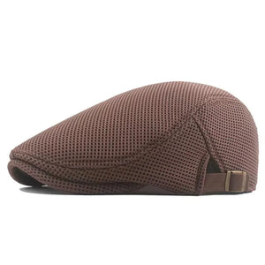 Men's Mesh Newsboy Cap - British Style Painter Hat Summer Beret