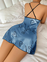 Load image into Gallery viewer, Heart Letter Print Nightdress Casual Round Neck Spaghetti Strap Sleep Dress Women's Sleepwear Dresses